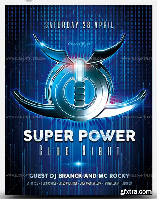 Super Power Club Night V1 2019 PSD Flyer Template