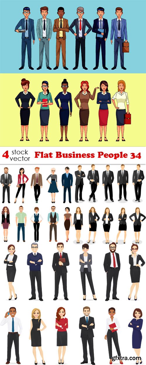 Vectors - Flat Business People 34