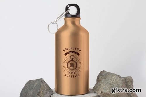 Aluminium Sport Bottle Mock Up