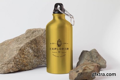 Aluminium Sport Bottle Mock Up