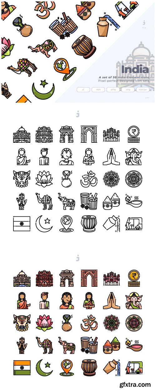 30 India Element Icons