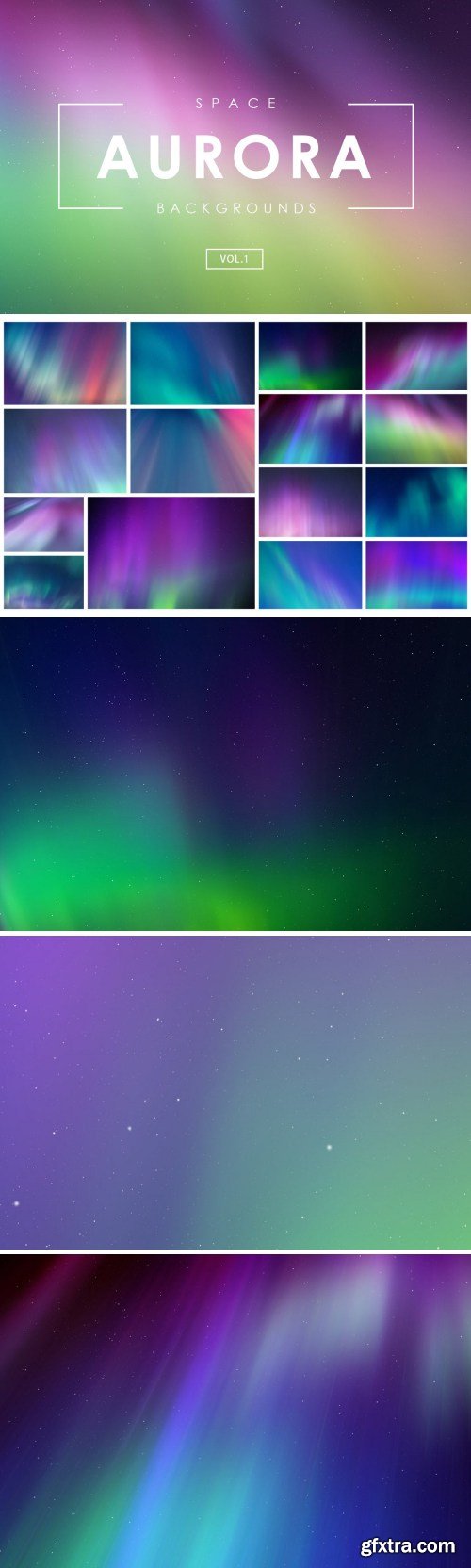 Aurora Space Backgrounds Vol.1