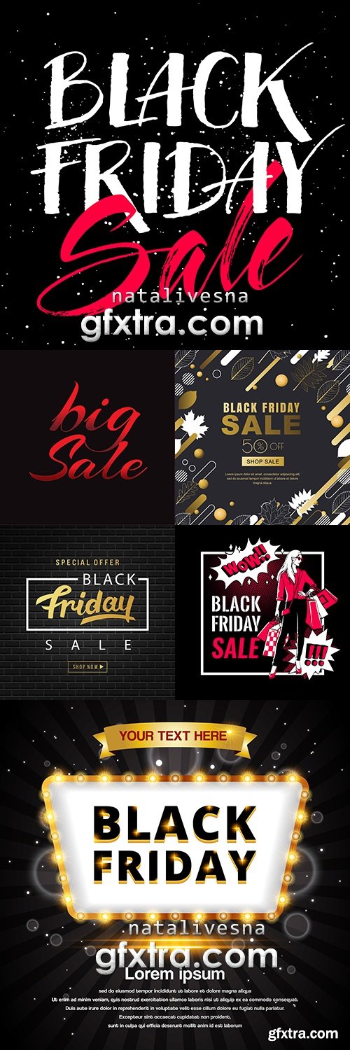 Black Friday and sale special day retail design illustration 15