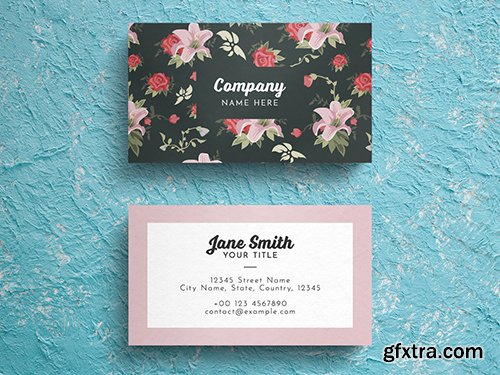 Floral Business Card Layout 260560750