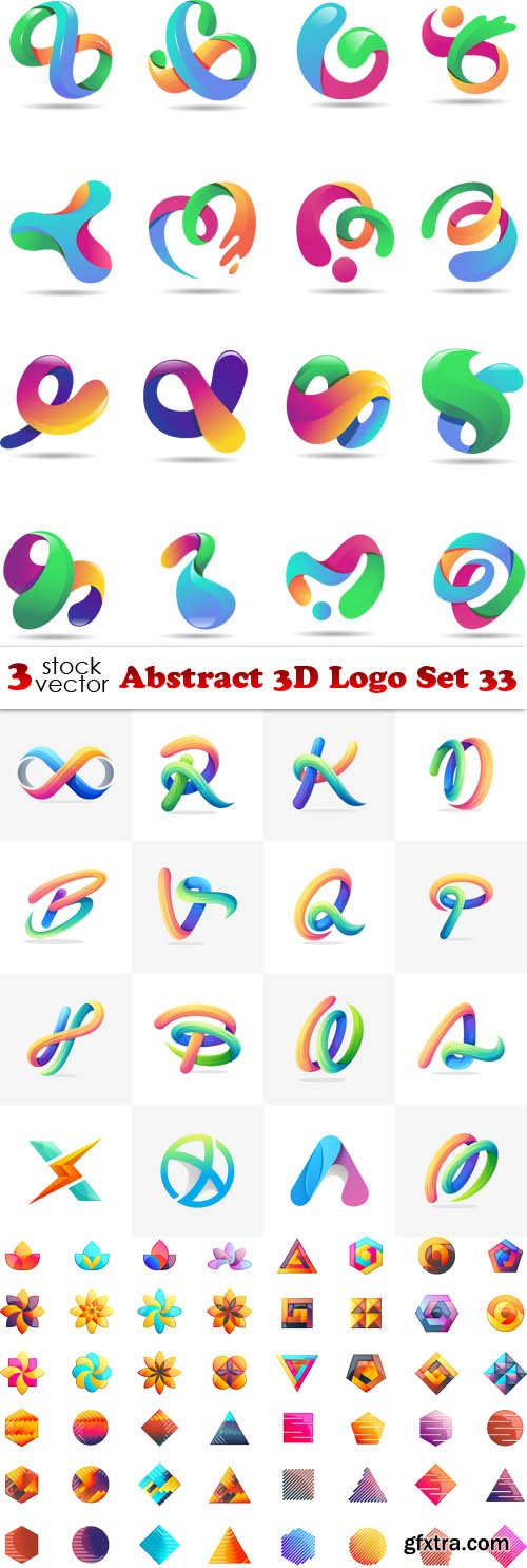 Vectors - Abstract 3D Logo Set 33