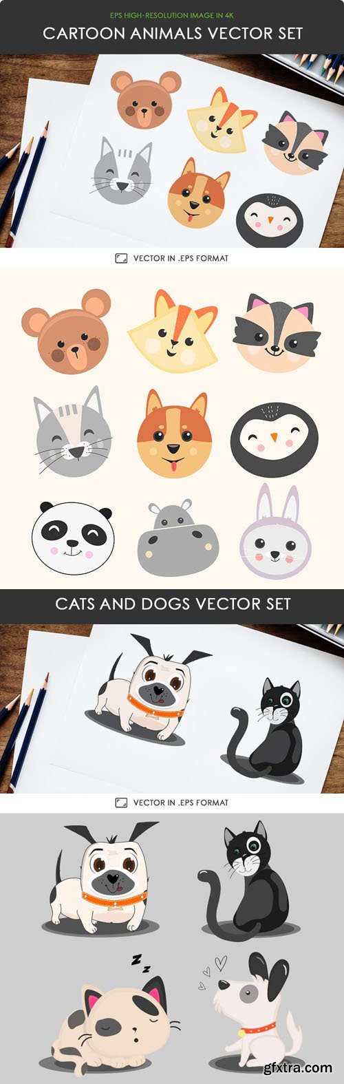 Cartoon Animals Vector Set