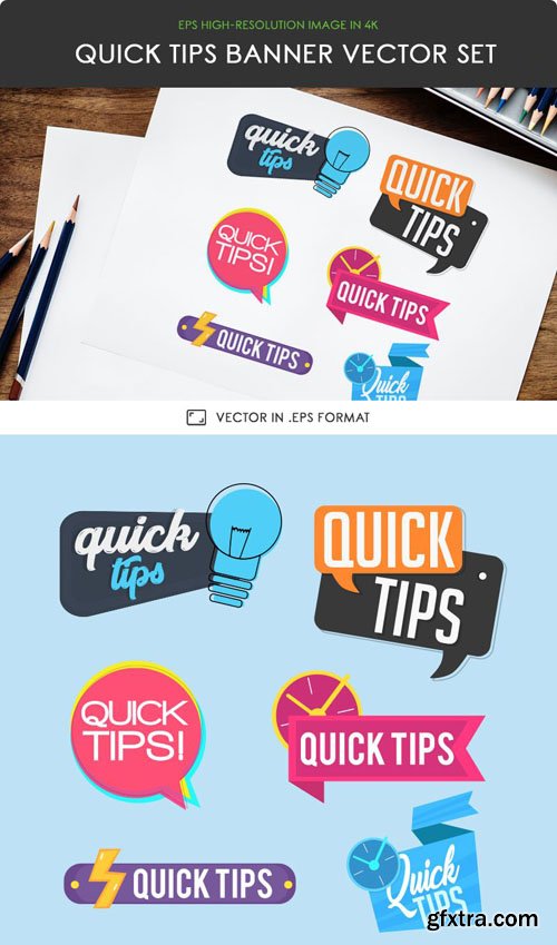 6 Quick Tips Banners Vector Set