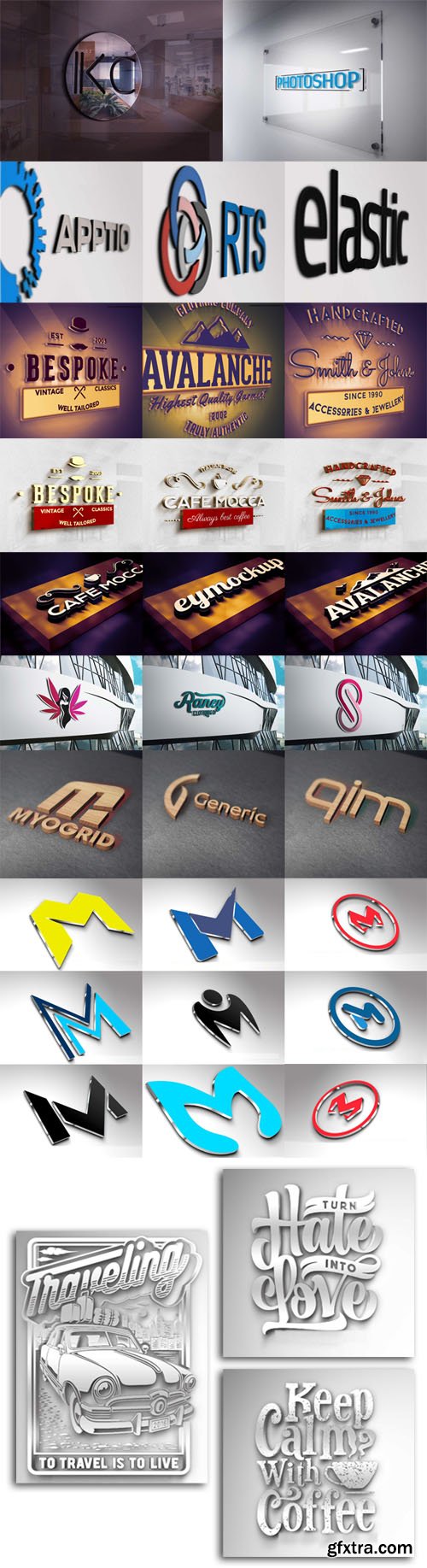 Awesome 3D Logos PSD Mockups Collection