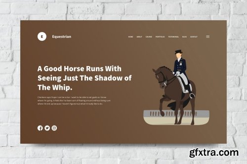 Equestrian Web Header PSD and Vector Template