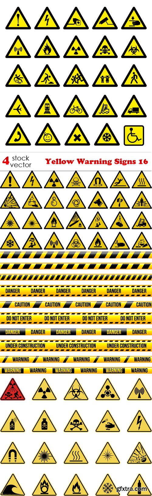 Vectors - Yellow Warning Signs 16