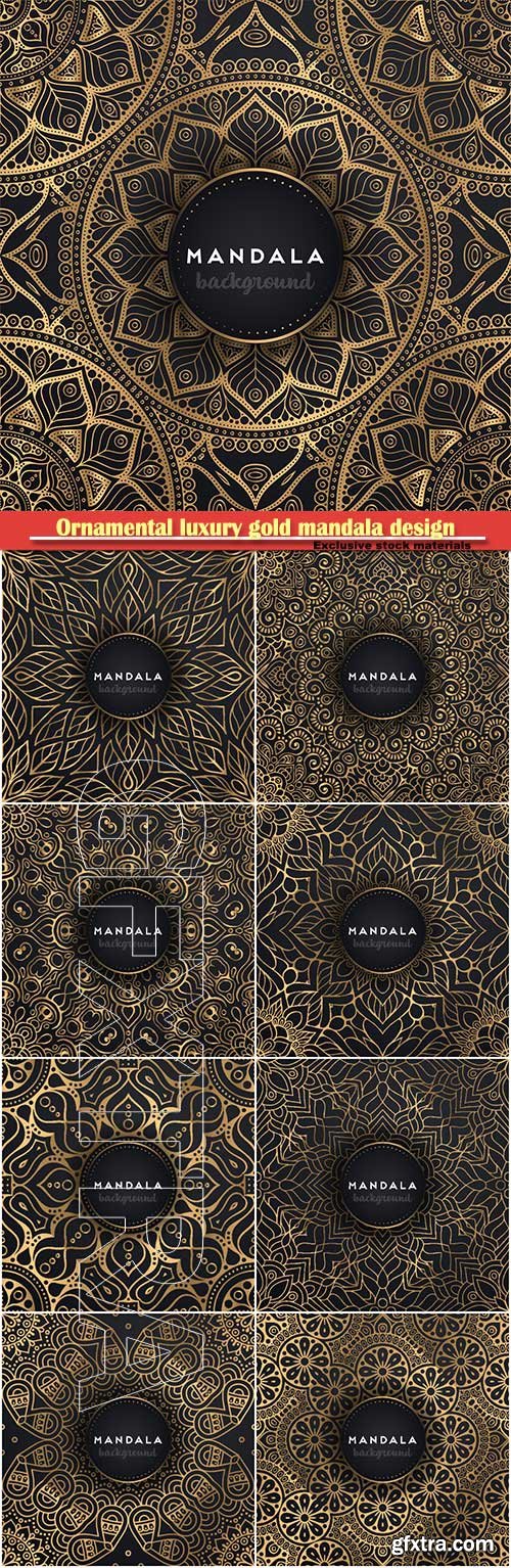 Ornamental luxury gold mandala design vector background