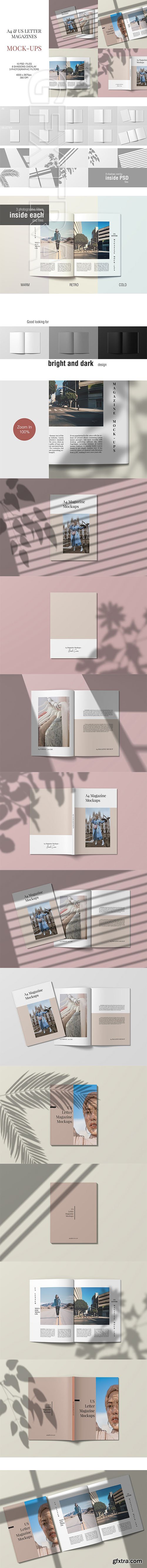 CreativeMarket - A4 and US Letter Magazine Mockups 3710369