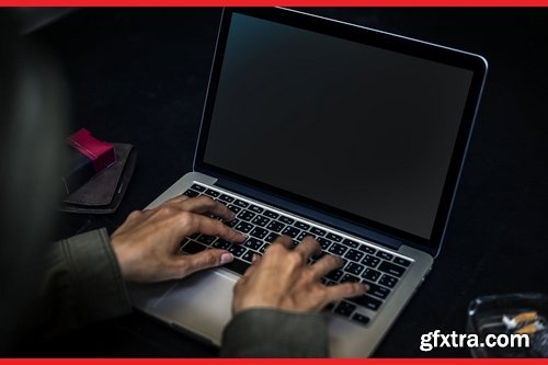 Man Using Laptop Mockup