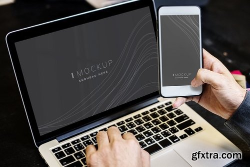 Man Using Devices Mockup