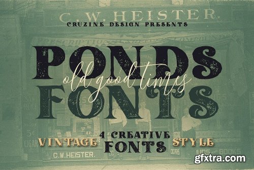 CreativeMarket Vintage Bundle 249 Fonts & 414 Logos 3264710