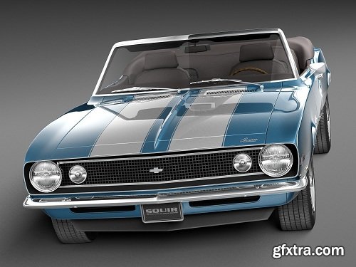 Chevrolet Camaro Z28 Convertible 1967 3d Model