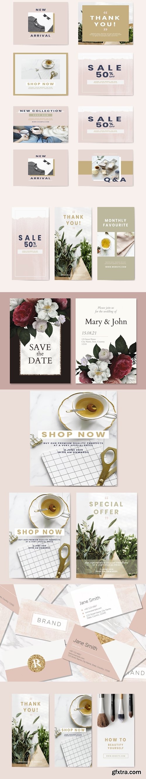 Shopping and sale advertisement Template and Business Card