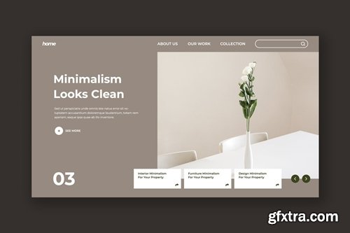 Minimalism Hero Header PSD Template