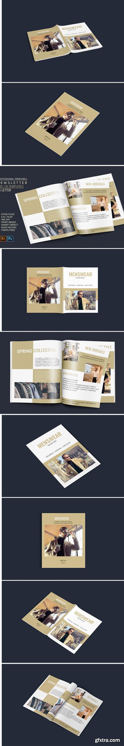 Designbundles - Professional Newsletter - 6 Printable Templates 247131