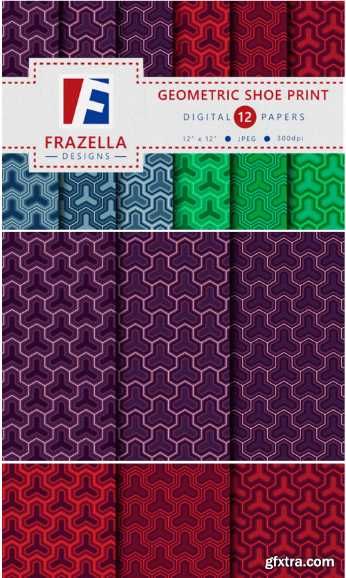 Geometric Shoe Print Digital Papers 1231470