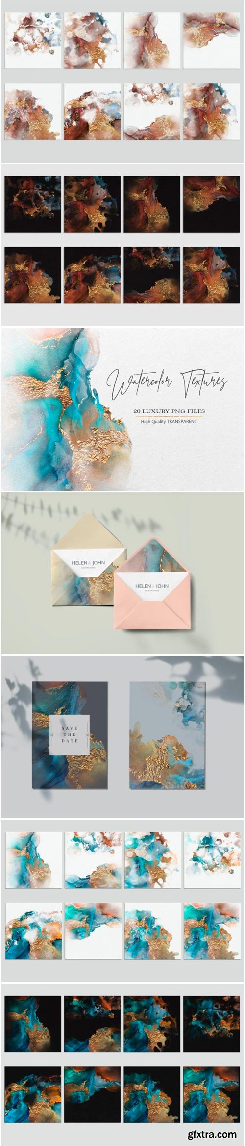 Watercolor PNG Gold Textures 1231443