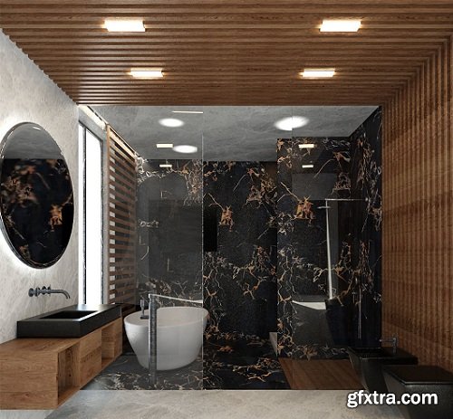 Modern style Bathroom Interior Scene 04