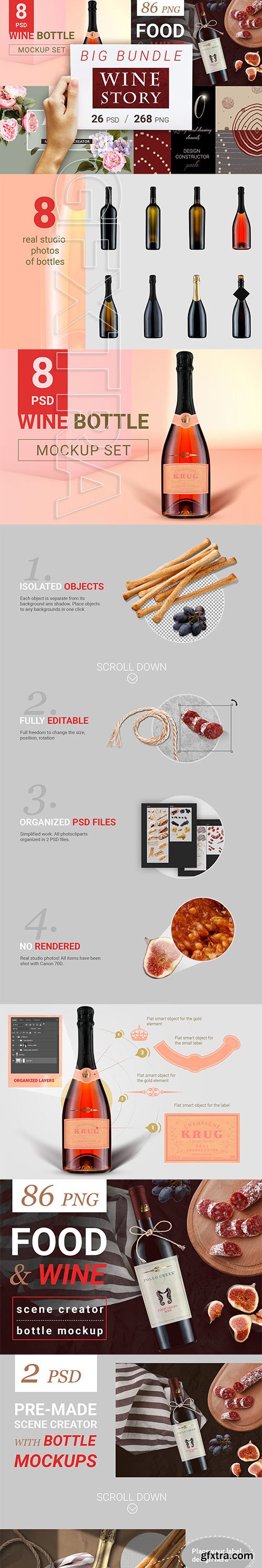 CreativeMarket - Wine and Food Scene Creator Bundle 3441527