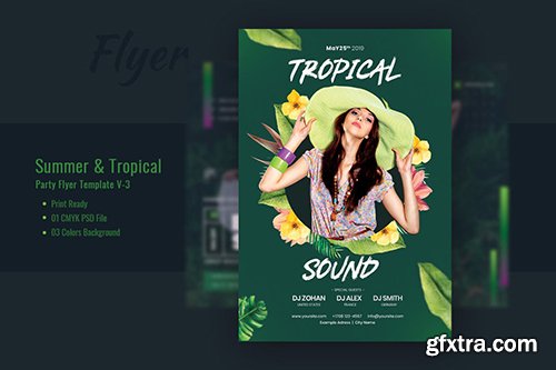 Summer & Tropical Party Flyer Template V-3