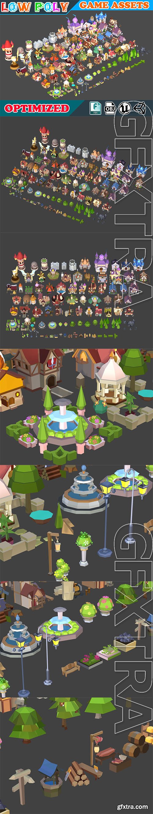 Cgtrader - Low poly Cartoon Kingdom KIT - Game Assets Low-poly 3D model