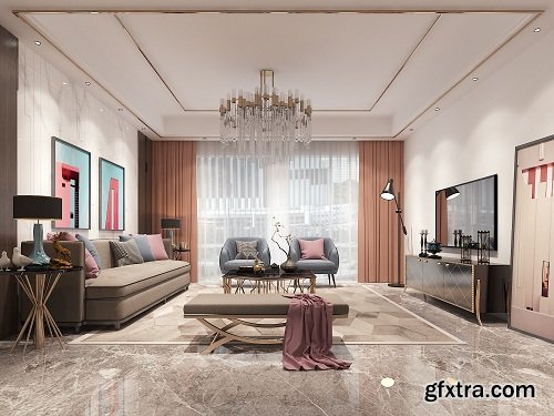 Modern Style Livingroom Interior Scene