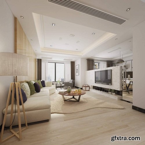 Modern Style Livingroom Interior Scene 02