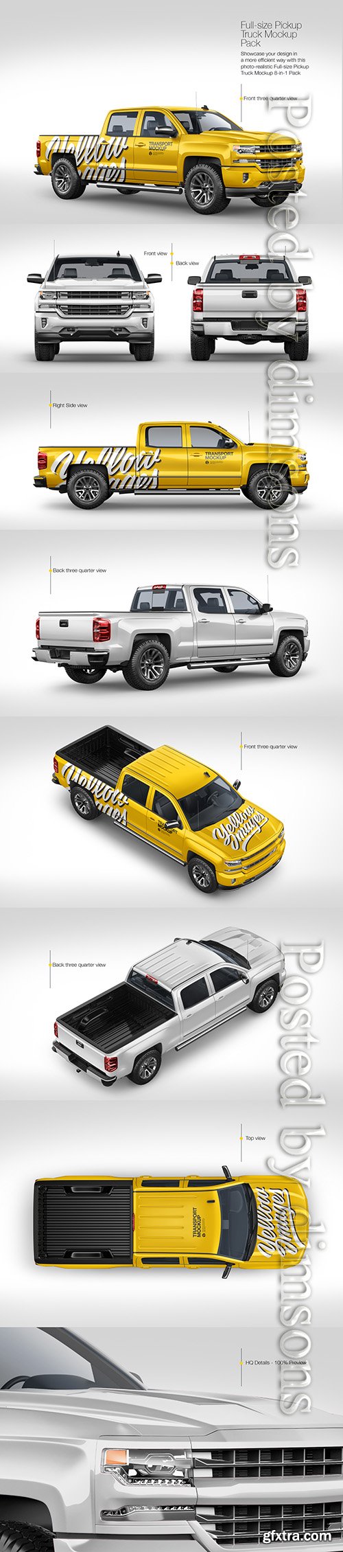 Full-Size Pickup Truck Mockup Pack