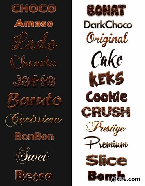 Sweet and Choco 21 Photoshop Styles