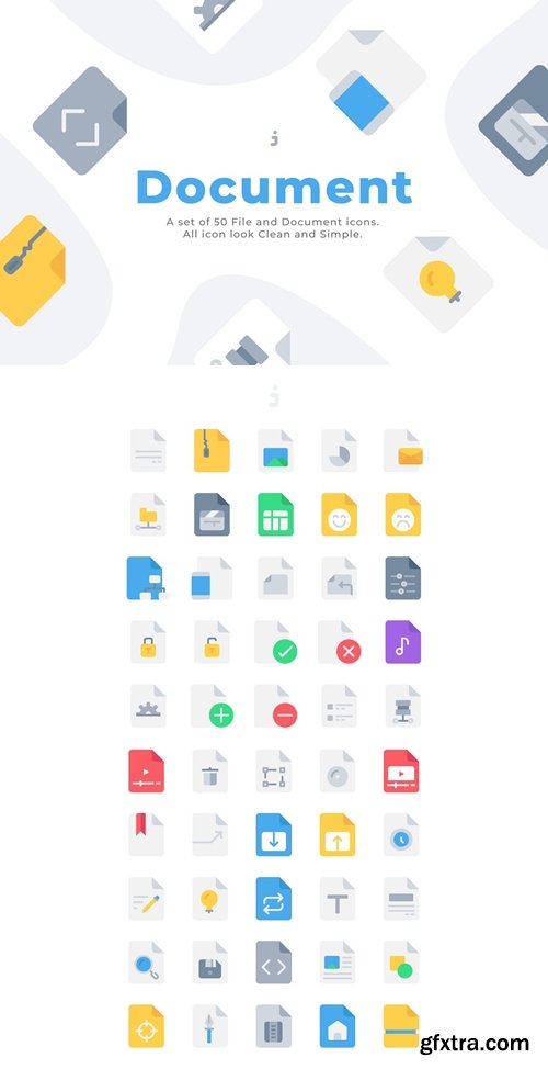 50 File and Document icons - Flat