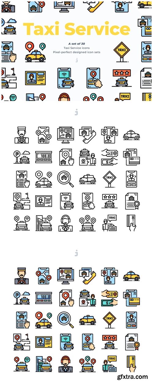 30 Taxi Service Icons