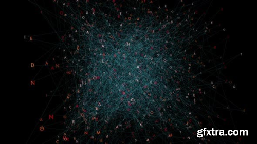 VideoHive Virtual Numbers Data Cloud Flow Stream Graphic on Black Background 21421114