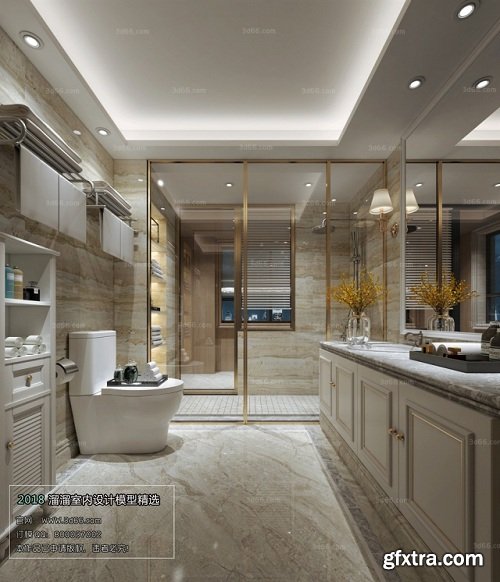 Modern style Bathroom Interior Scene 07