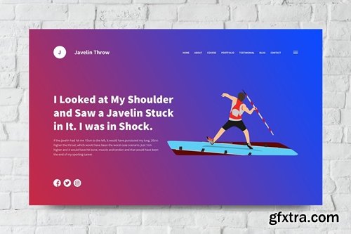 Javelin Throw Web Header PSD and Vector Template