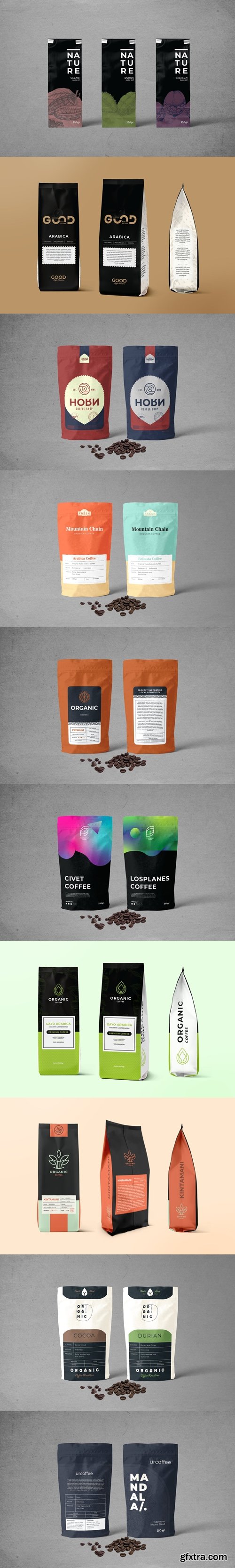 Coffee Bag Packaging Mockup Bundle