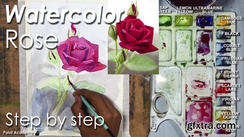 Transparent Watercolor Technique : How to Paint Rose | step by step Tutorial