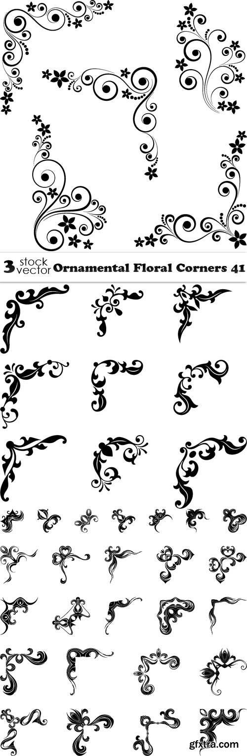 Vectors - Ornamental Floral Corners 41