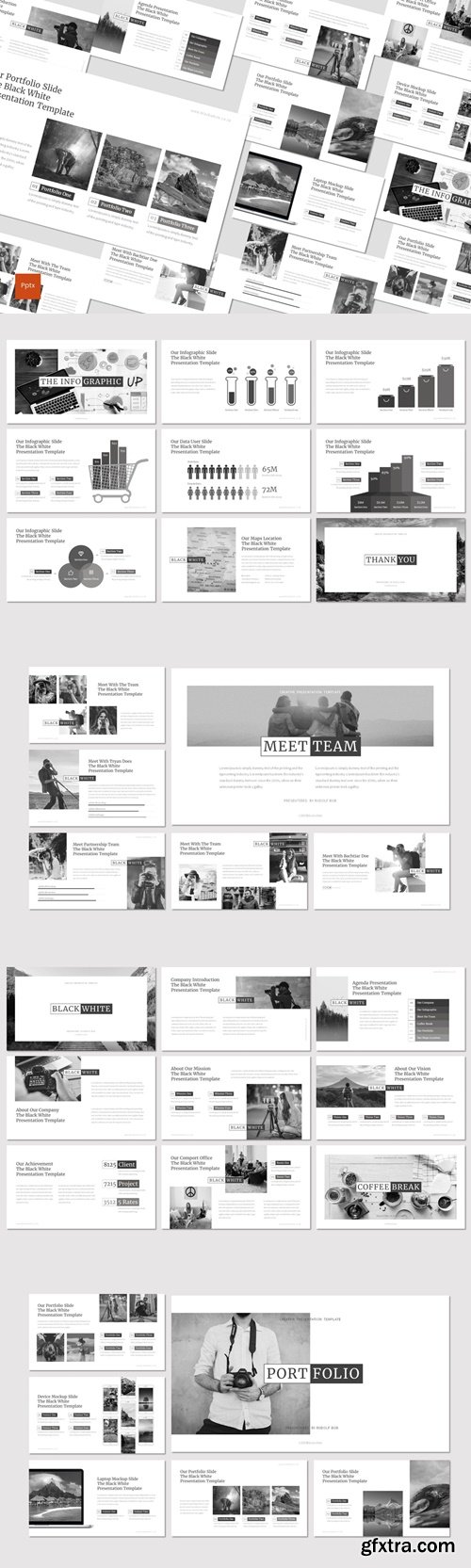 Black and White - Powerpoint, Keynote, Google Slides Templates