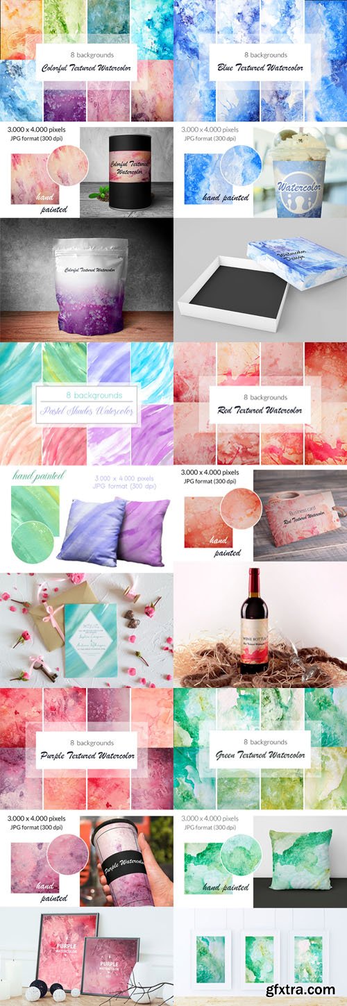 Colorful Textured Watercolor Colection