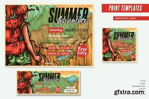 Adventure Flyer & Ticket Print Template