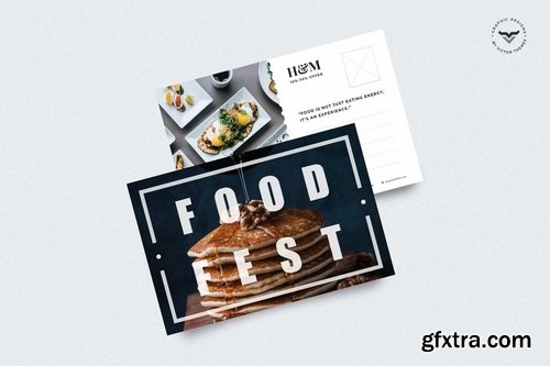 Restaurant Post Card Template