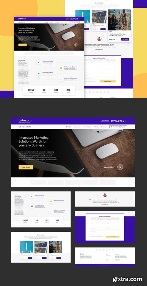 LAREEZ - Internet Marketing Website XD Template