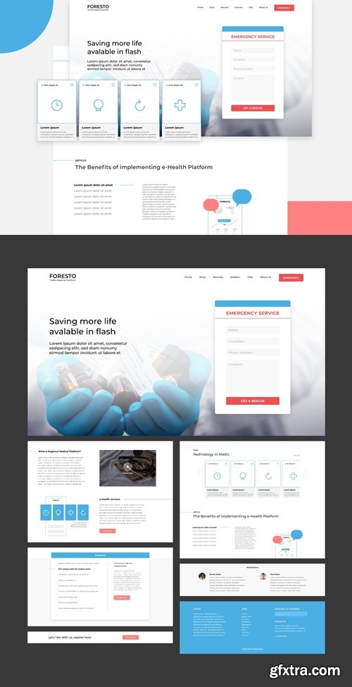 FORESTO - Medical Platform Website XD Template