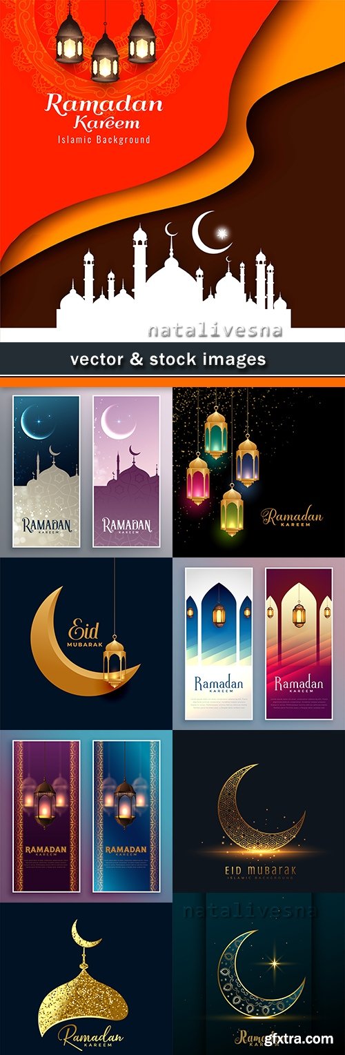 Ramadan Kareem Muslim culture collection illustrations 10