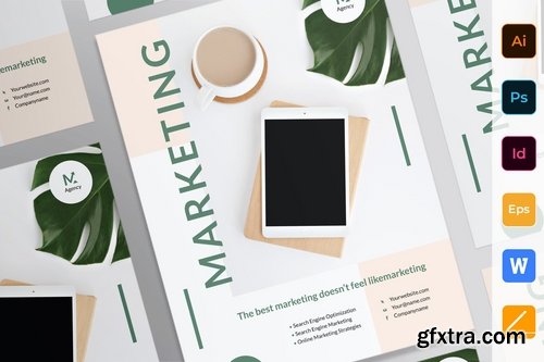 Marketing Agency Flyer Poster Business Card Brochure Trifold and Bifold