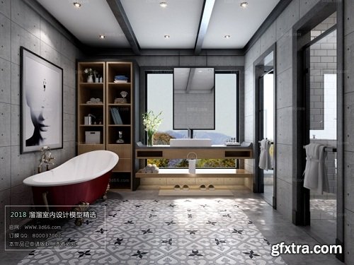 Modern style Bathroom Interior Scene 09